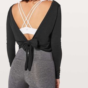 Lululemon Cropped Black Tie Top